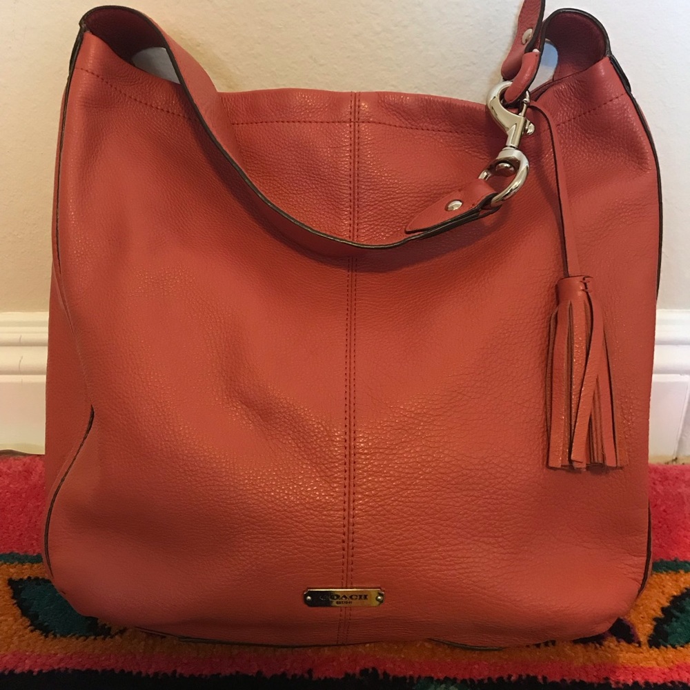 Pink Coach Leather Hobo Bag